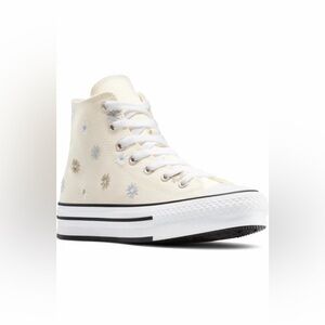 Converse Women's Cream Floral Platform High-Top Sneakers